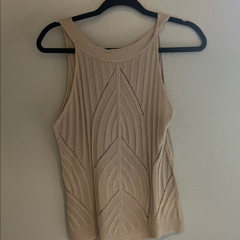 Chic Beige Knit Tank Top